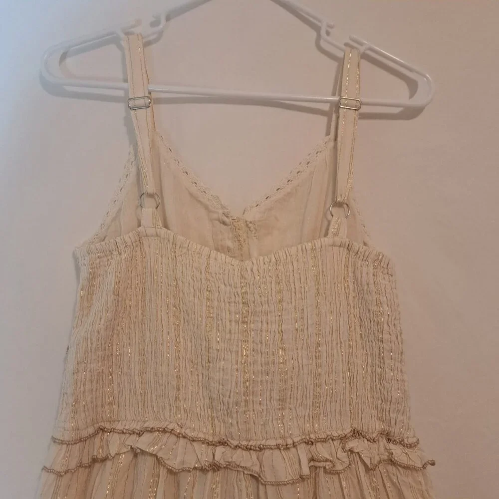 Anthropologie Cream and Gold Maxi Dress - Picture 6 of 16